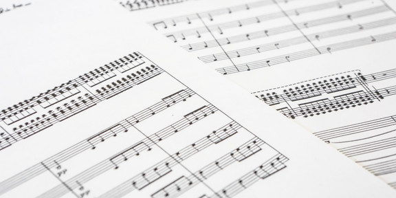 Two sheets of music.